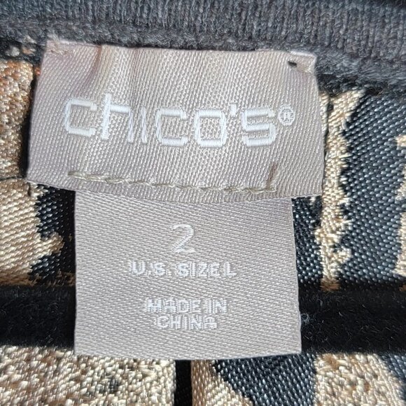Chico's Animal-Detail Woven-Back Cardigan Sweater - sz L - Picture 5 of 7